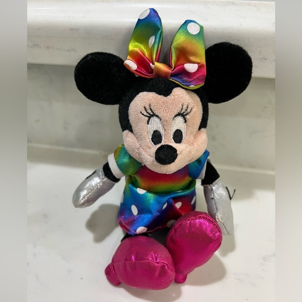 Rainbow Plush Mouse with Bow